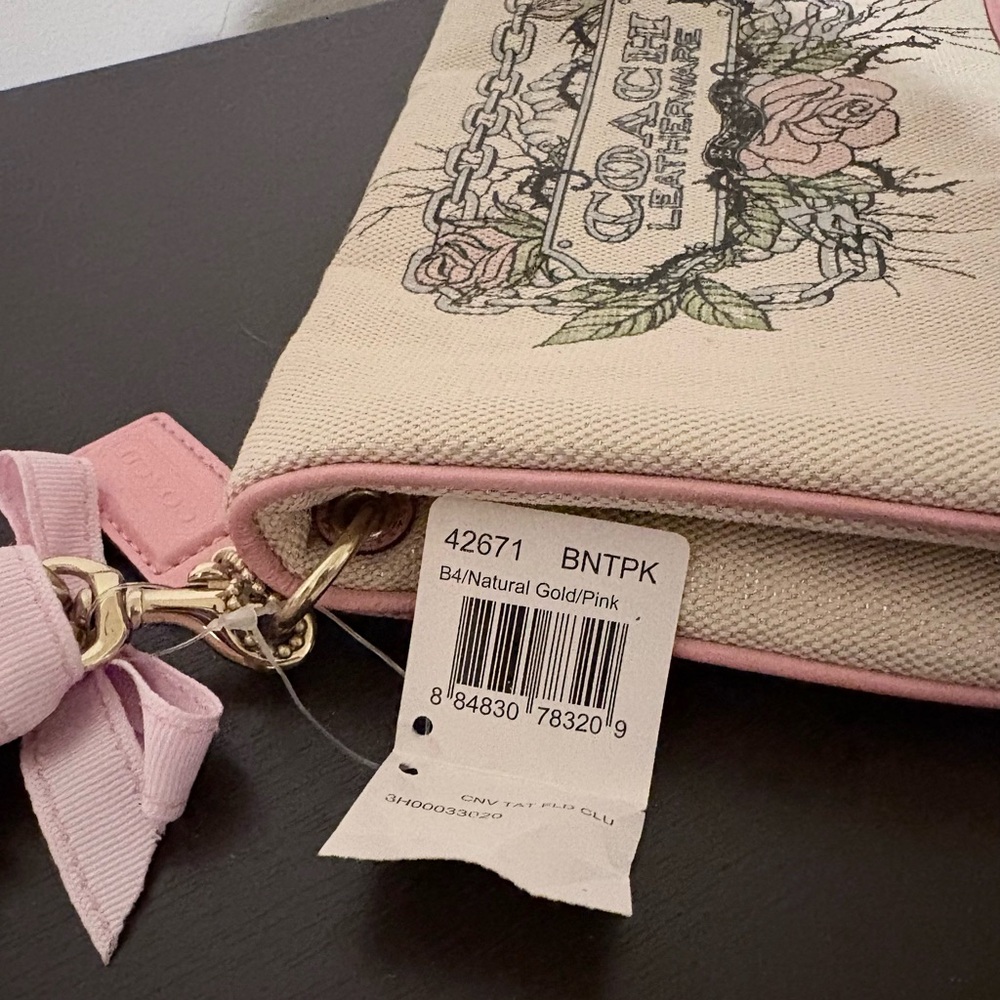 Coach Floral Chain Canvas Wristlet Y2K - Picture 12 of 12